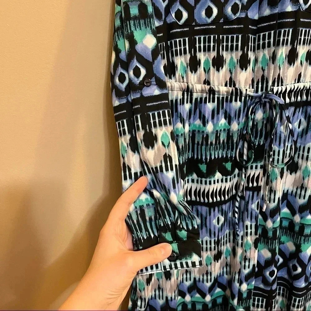 Kim Rogers Button Up Shirt Dress Long Sleeves Women’s Petite Medium Blue… - Picture 5 of 12